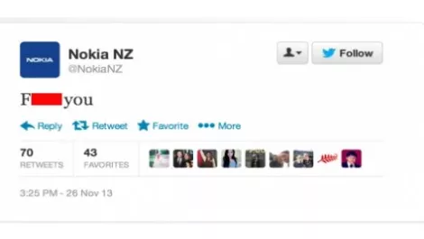 Nokia NZ blames hacker for 'F*** you' Kiwi tweet