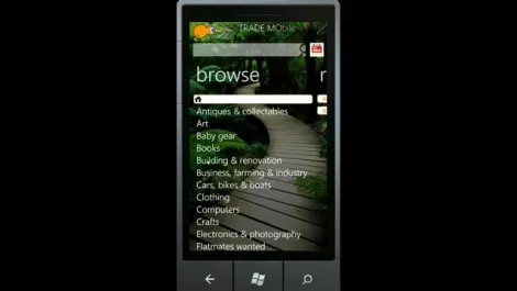 Windows Phone 7 Trade Me app demoed