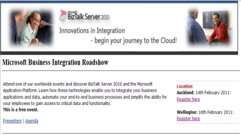Microsoft Business Integration Roadshow detailed