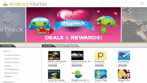 Android Market launches on the web