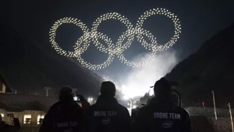 Intel's drone swarm shows off at Winter Olympics