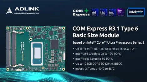 ADLINK unveils rugged Intel edge AI modules for robots